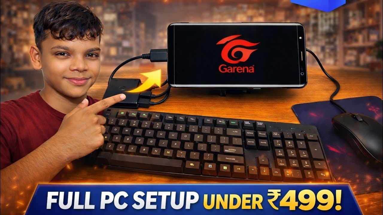 “Mobile se Mini PC bana diya 😱 Under ₹600 | Free Fire Keyboard Mouse Setup 🔥”