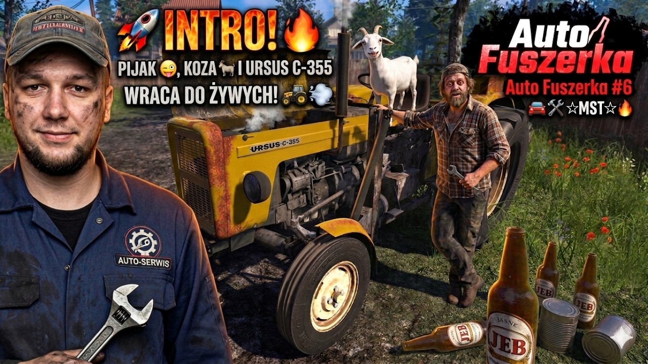🚀 INTRO! 🔥 PIJAK 🥴, KOZA 🐐 I URSUS C-355 WRACA DO ŻYWYCH! 🚜💨 Auto Fuszerka #6 🚗🛠️ ☆MST☆🔥