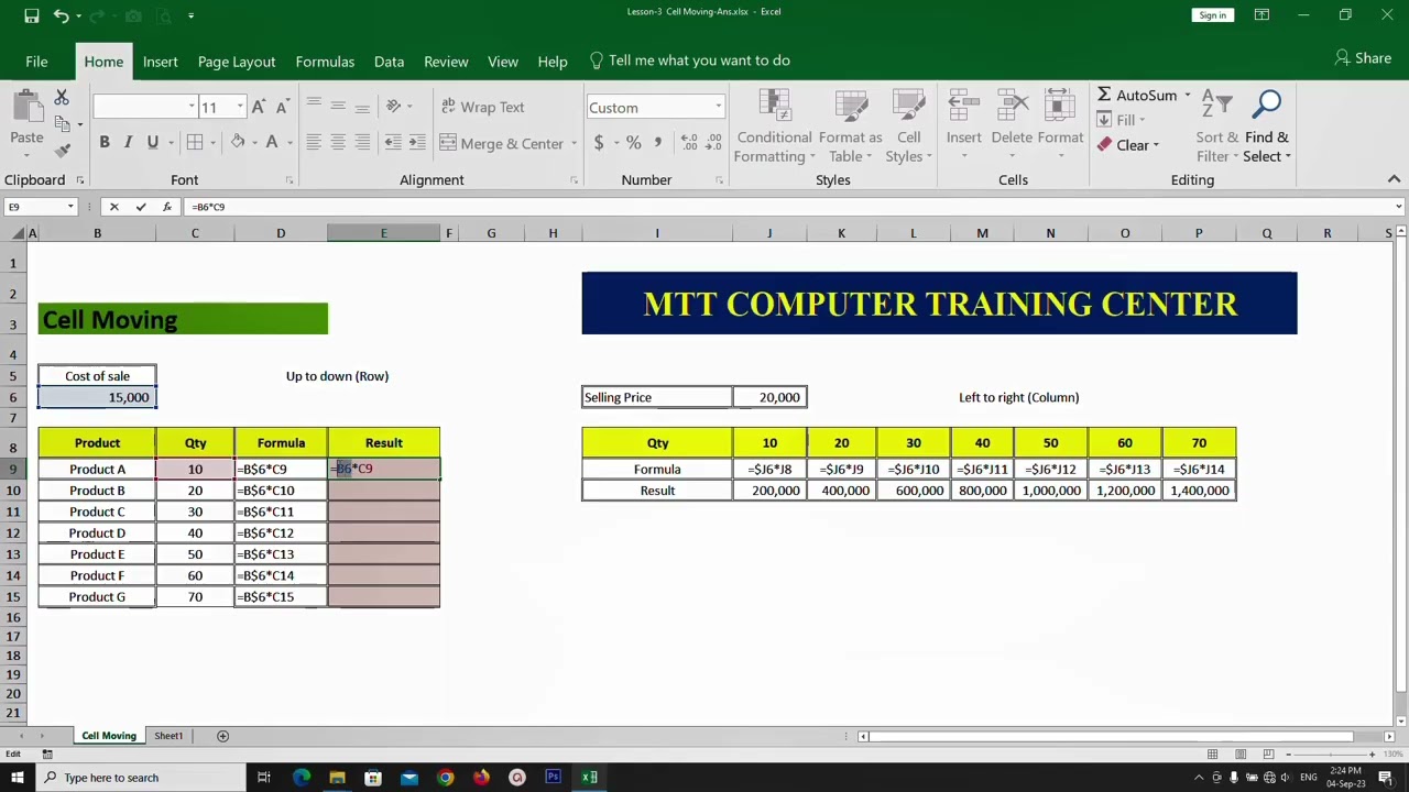 How to solve Cell Moving in Excel?