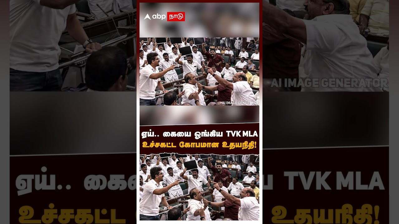 ஏய்.. கையை ஓங்கிய TVK MLA..உச்சகட்ட கோபமான உதயநிதி! | TVK MLAs Vs DMK MLAs Fight in Assembly