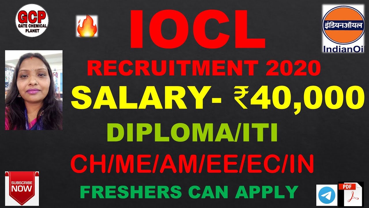 IOCL RECRUITMENT 2020 🔥 SALARY ₹40,000|Only Written |Freshers Can Apply| GATE CHEMICAL PLANET
