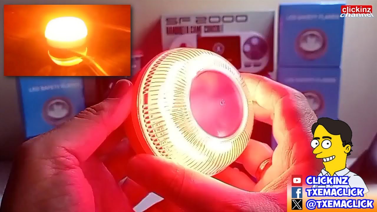 Luz de emergencia para coche o moto con señal V16 y base imantada 🚨 Baliza LED safety flare for car