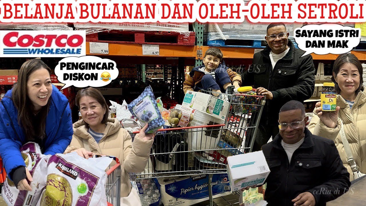 BELANJA BULANAN DAN OLEH2 BUAT MAK TROLEY ATAS BAWAH FULL|BELANJA BULANAN DI COSTCO NGINCAR DISKONAN