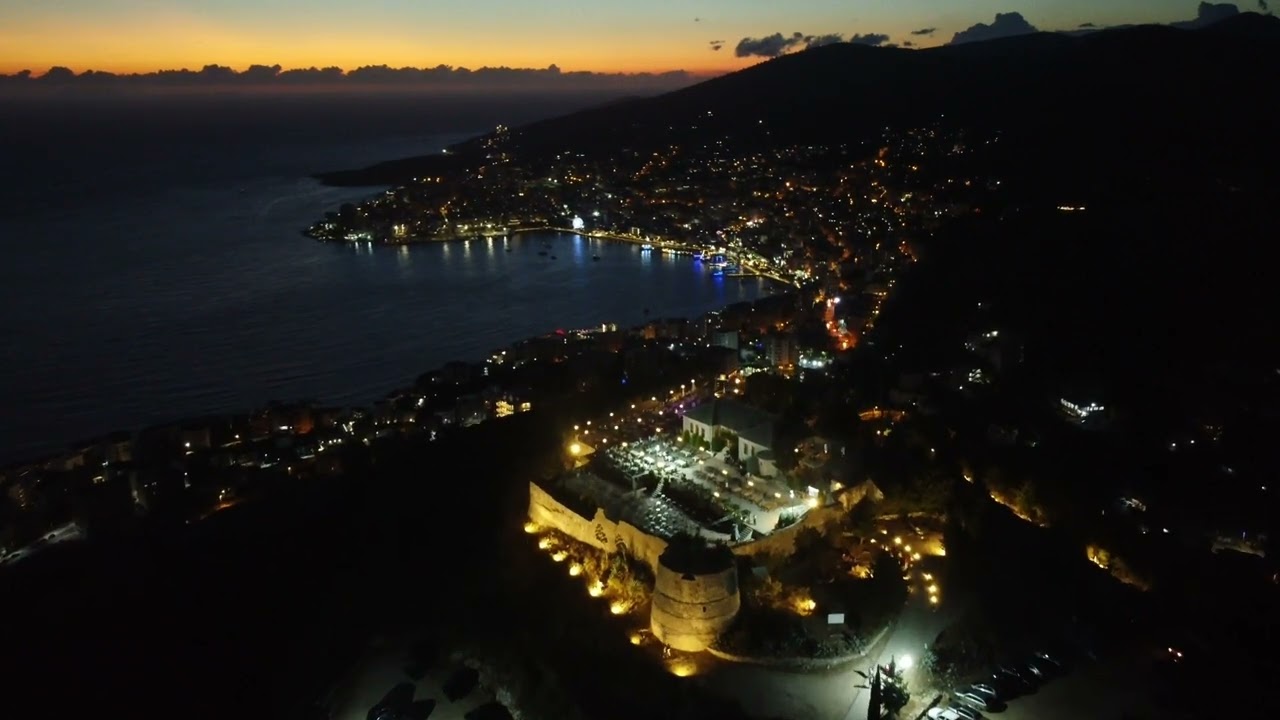 Lekursi Castle by night - Sarande Albania #4k