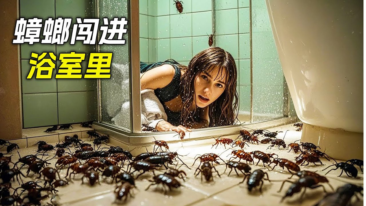 女人洗澡時，不料上方掉下了無數蟑螂，科幻，奇幻，电影，解说，猎奇，悬疑，冒险，蟑螂，灾难，恐龙