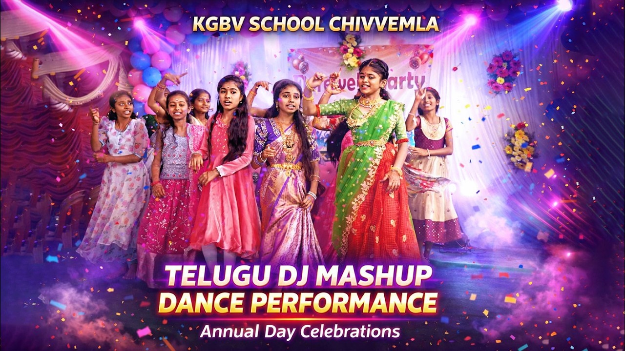 Telugu DJ Mashup Dance 🔥 | KGBV School Chivvemla Girls Performance | Annual Day 2026