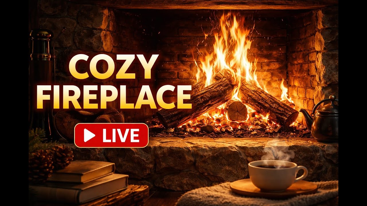 🔥 Cozy Fireplace Live | Fire Crackling Sounds for Sleep, Relax, Study | 24/7 Fireplace Ambience