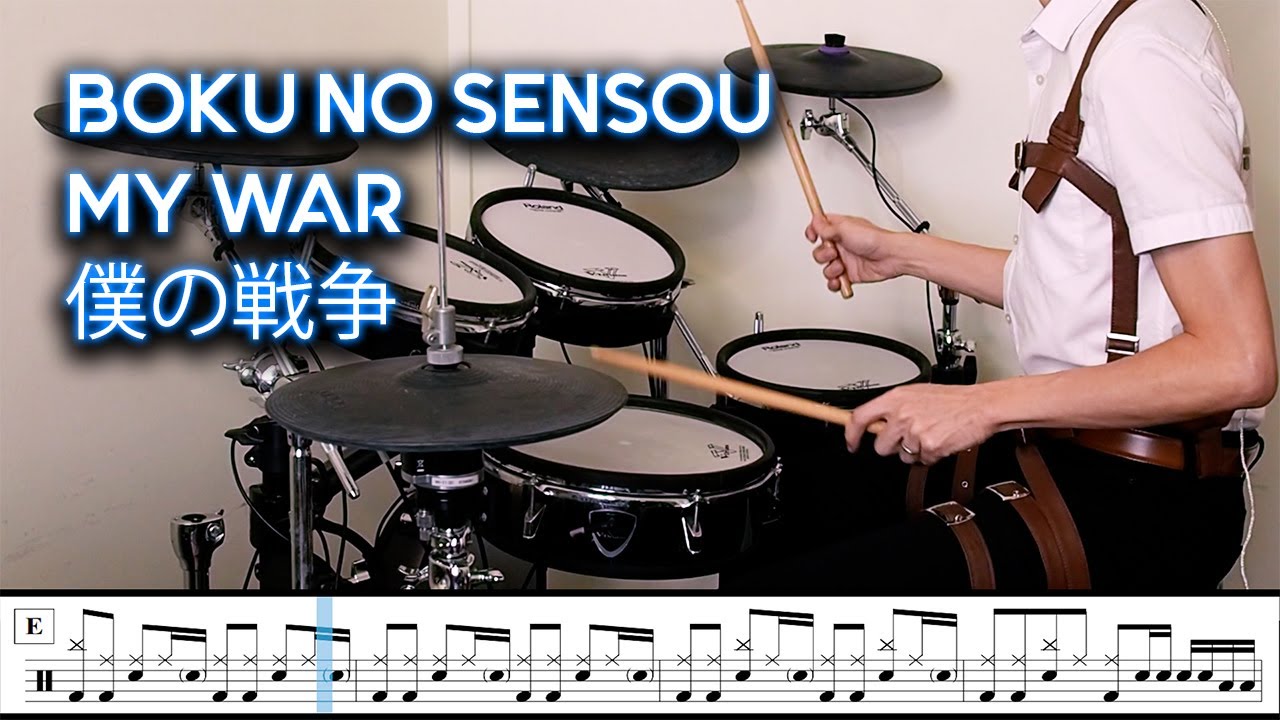 Boku No Sensou My War Drum Cover x Sheet Music Shinsei Kamattechan | Attack on Titan OP