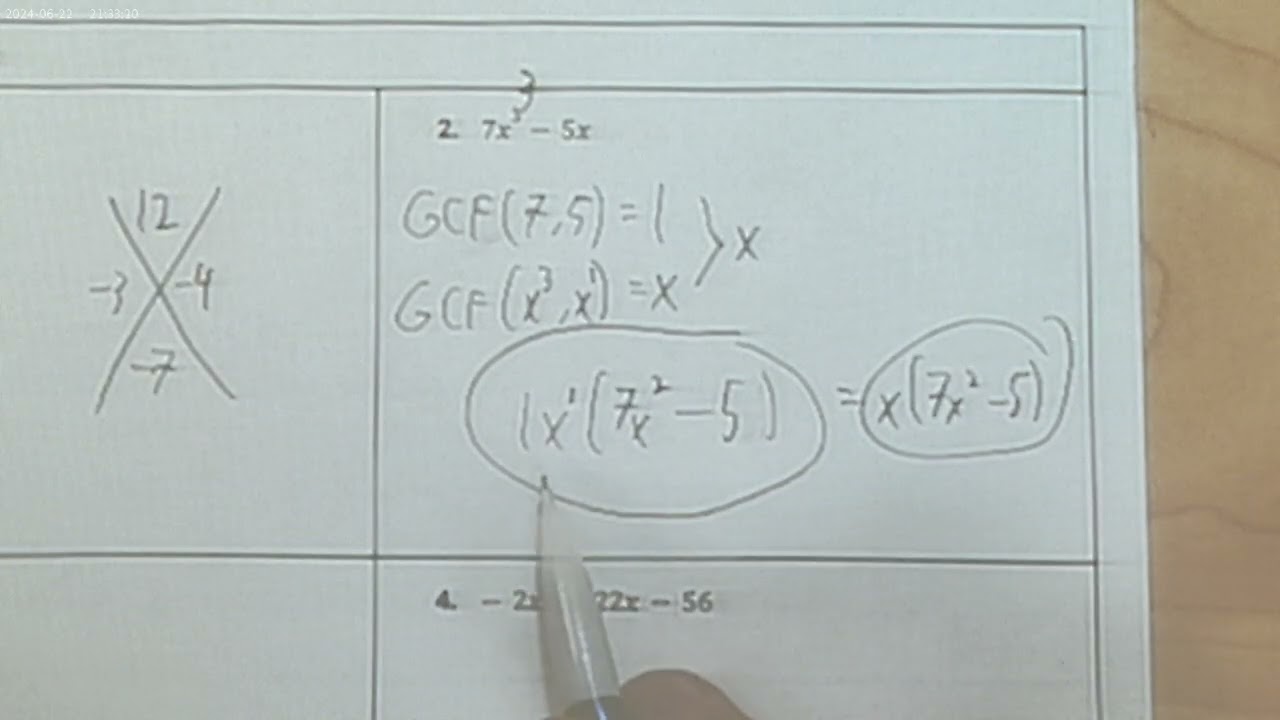 Algebra Assessment 5.2 Review