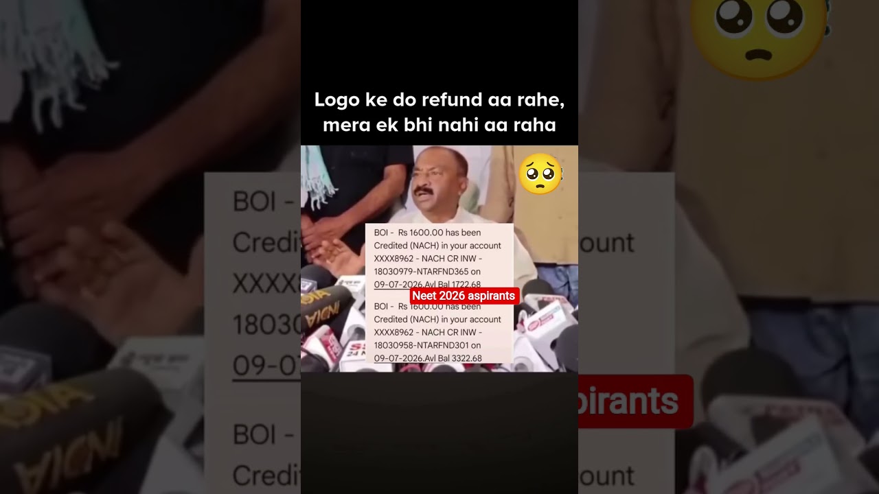 ky apka refund aaya 🙁🥼⚠️#neet#neet2026#reneet#nta#insta#shorts