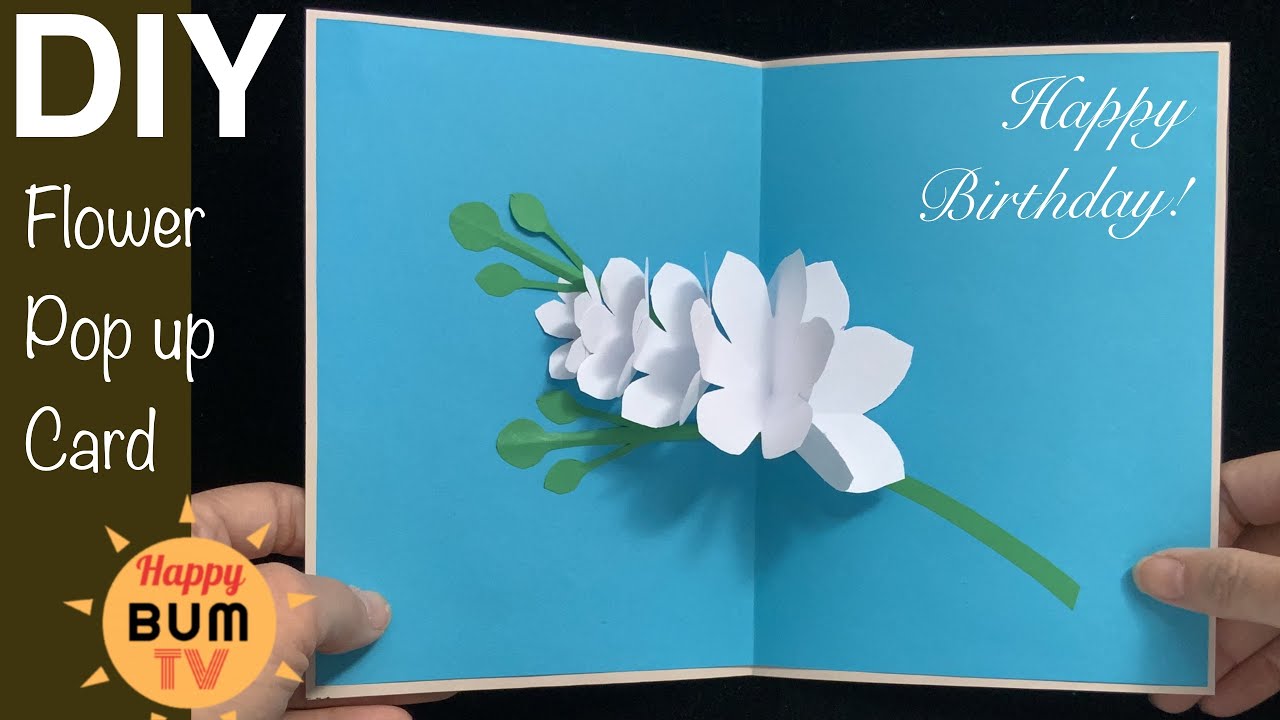 A SIMPLE WAY TO MAKE FLOWER POP UP CARD I DIY BIRTHDAY CARD I EASY DIY PAPER CRAFTS