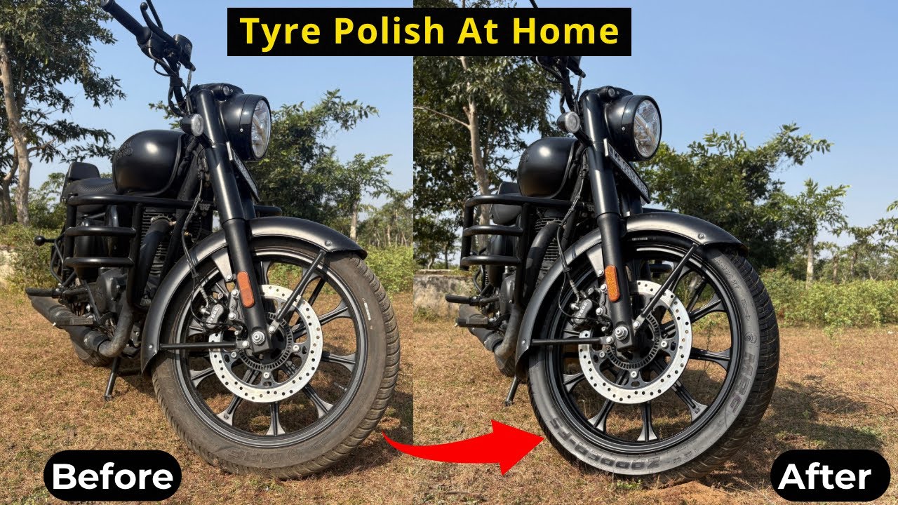 Best Tyre Polish Cleaner Review | Royal Enfield Classic 350 Tyre Polish at Home 