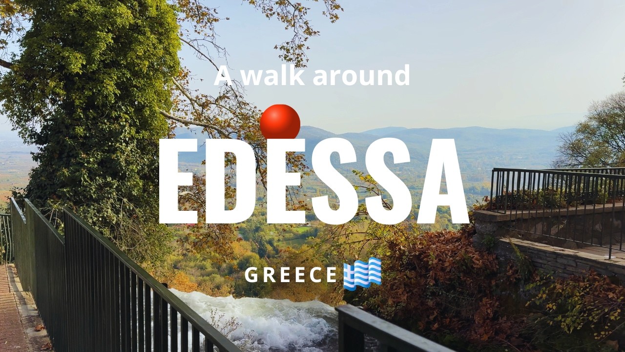 Walking in Edessa, Greece 🇬🇷 | Autumn Waterfalls & Japanese Garden Vibes &mdash; Part 2 | 4K No Talking