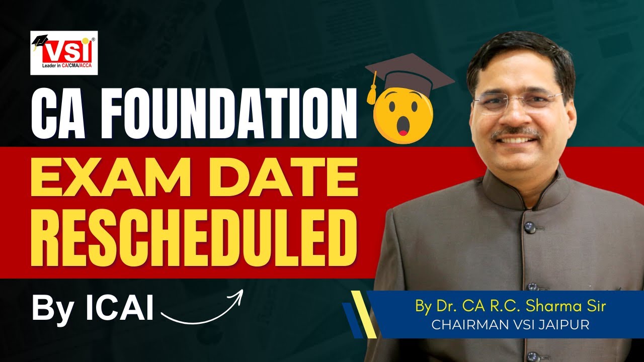 Important Announcement By ICAI CA Foundation Jan 2025 #icai Exam Dates Changed (12-16-18-20 Jan 25 )