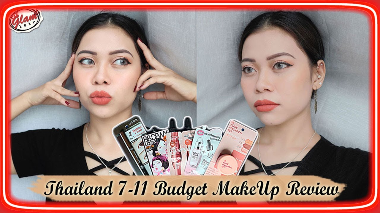 A FULL FACE OF 7-ELEVEN MAKEUP REVIEW ( Simple Thailand Makeup Look )