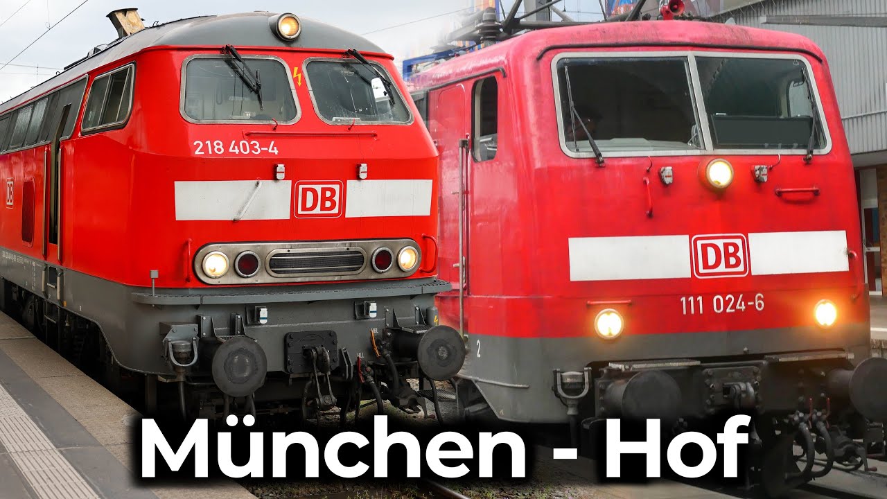 Traktionswechsel in der Oberpfalz | 4K Führerstandsmitfahrt: München - Regensburg - Hof | RE 2
