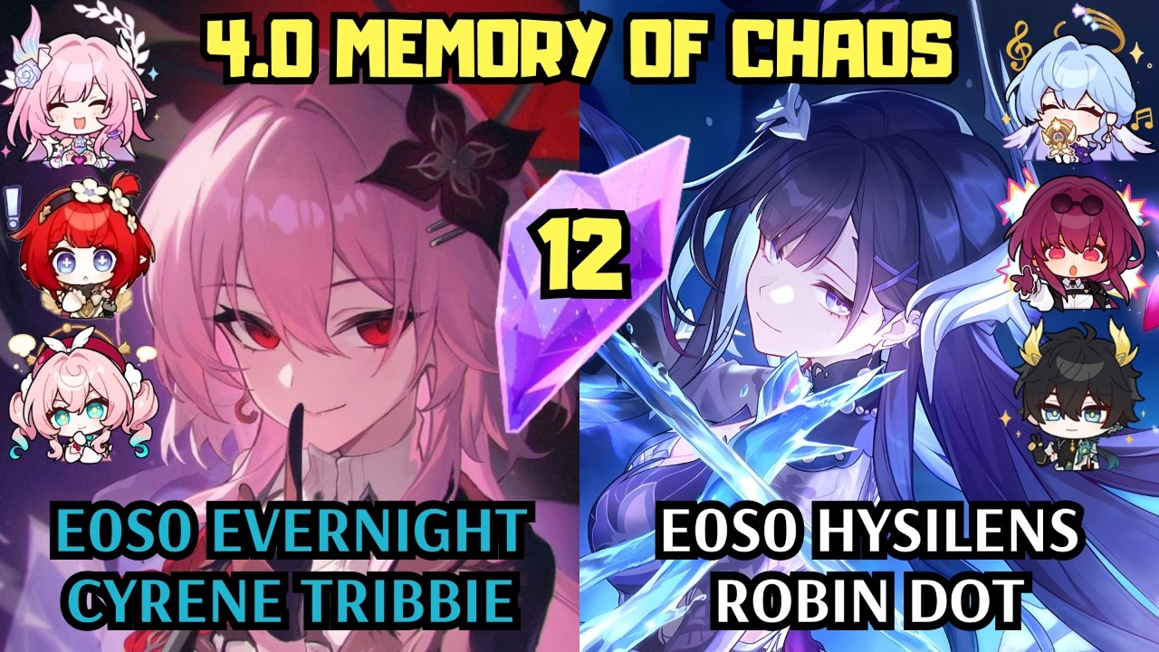 E0 Evernight Cyrene Tribbie & E0 Hysilens Robin DoT | 4.0 Memory of Chaos 12 | Honkai Star Rail
