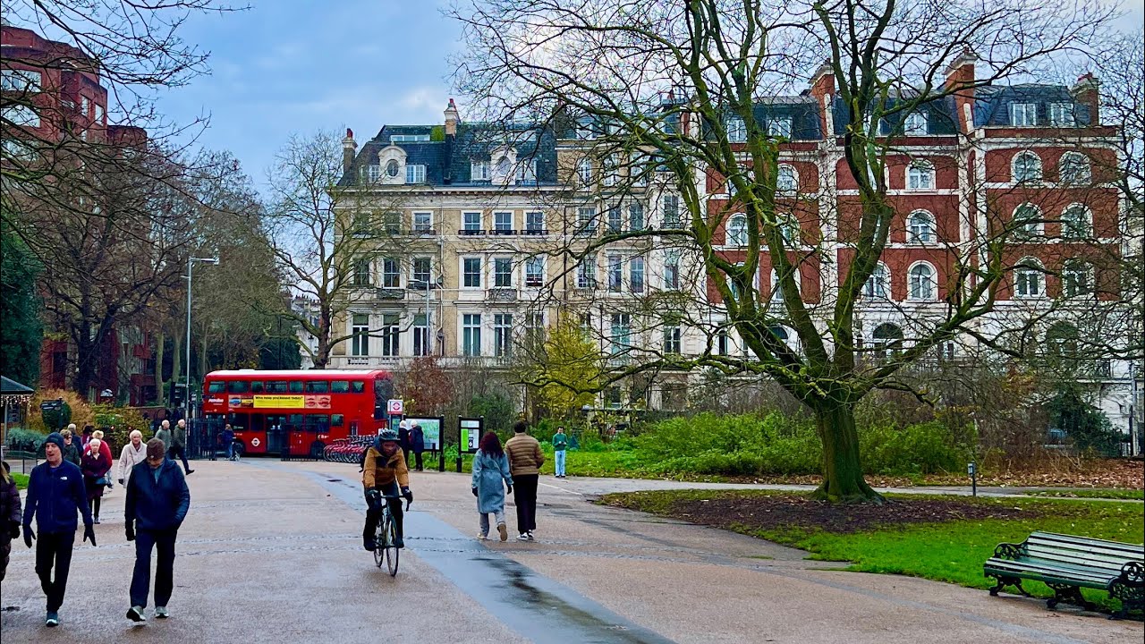 ✨☁️December Walk in LONDON | About to Rain | Hyde Park • Knightsbridge | 2024