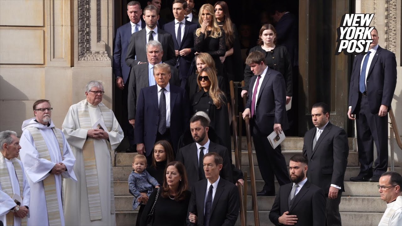 Trump family gathers outside St. Ignatius Loyola church for Maryanne Trump Barry's funeral
