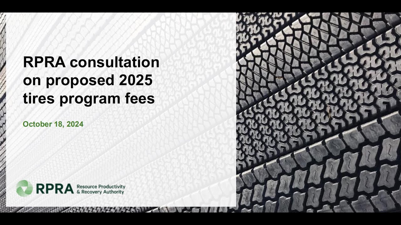 RPRA's consultation on proposed 2025 Tires Program fees