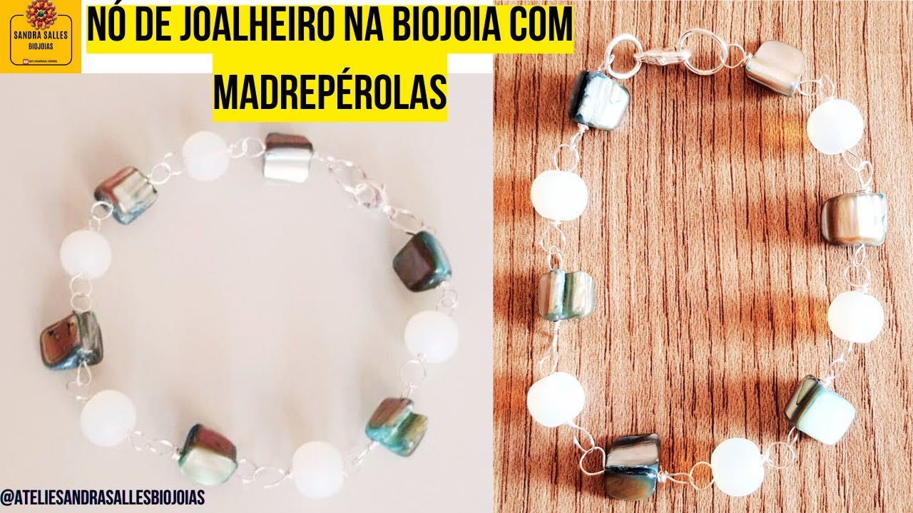 COMO FAZER PULSEIRA COM ARAME | NÓ DE JOALHEIRO NA BIOJOIA #biojoia #pulseira #miçangas