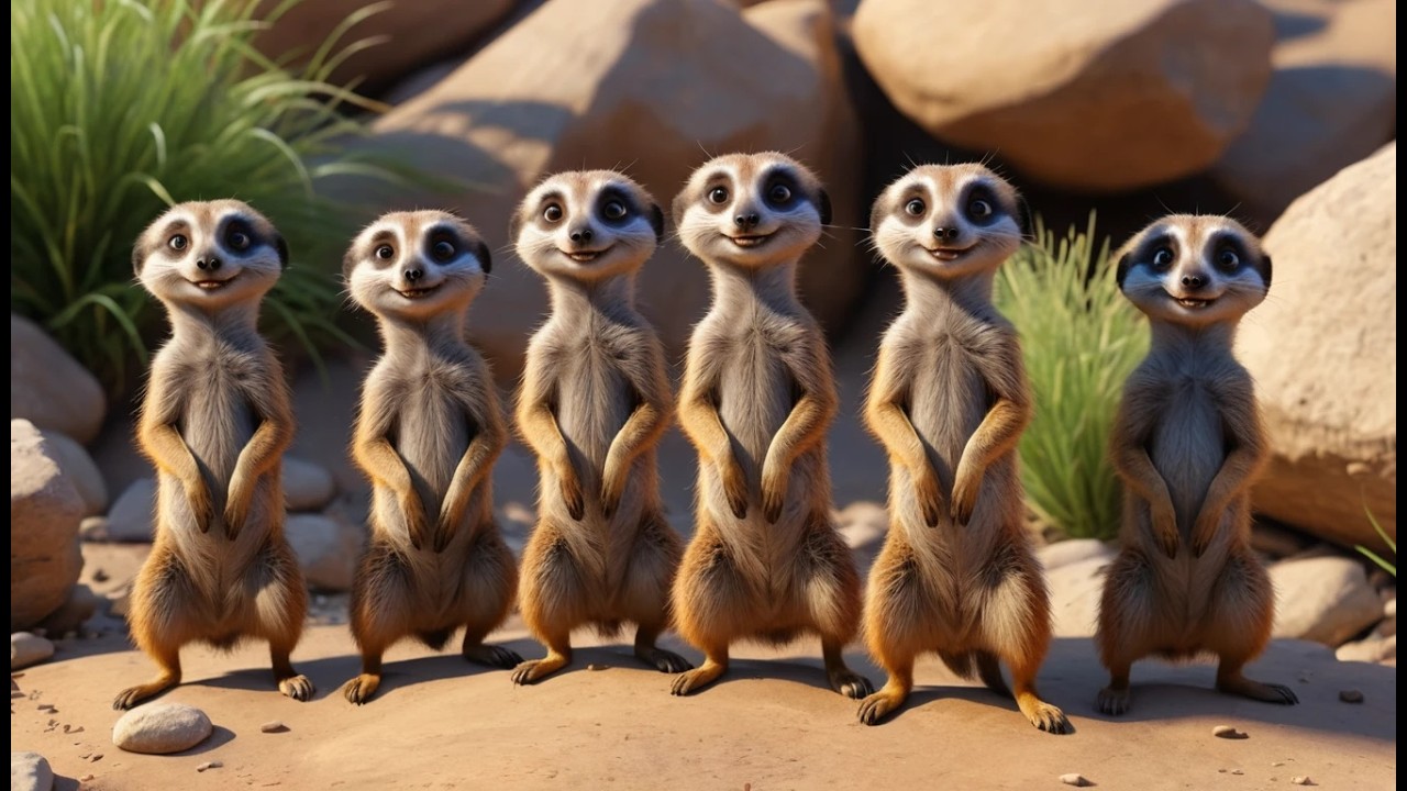 Five Little Meerkats Peek Peek Peek 🐾 | Fun Animal Song & Counting Rhyme