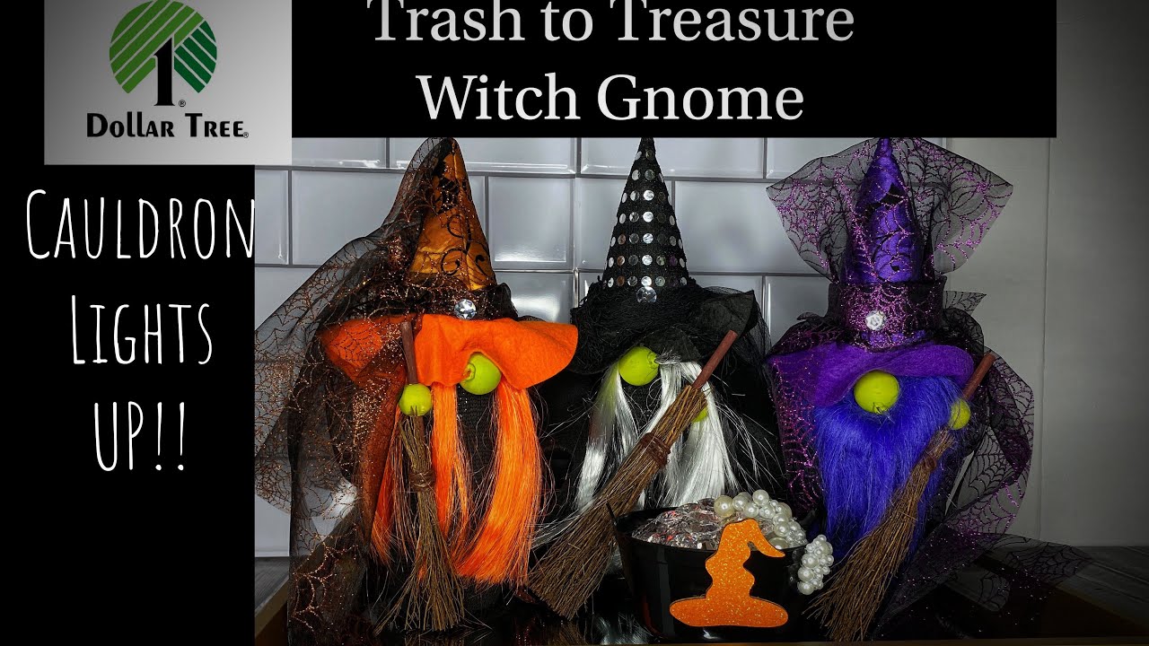 Dollar Tree Halloween 2020 DIY Witch Gnome