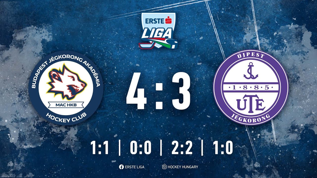 Gólösszefoglaló EL 169 - Budapest Jégkorong Akadémia HC - UTE 4-3 20230205