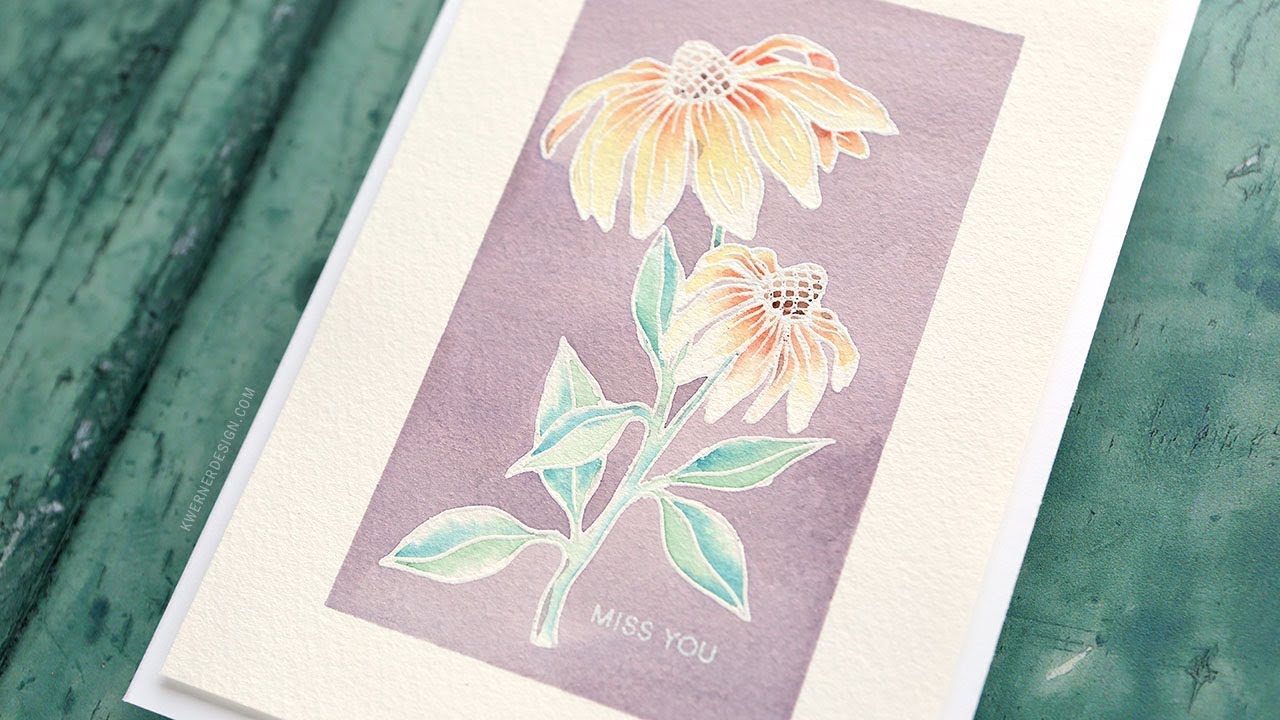 Soft Watercolor with Heat Emboss Resist