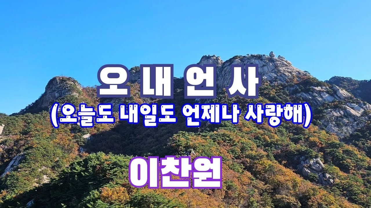#오내언사 (연속5곡듣기)#이찬원 #찬또배기 #오늘도내일도언제나사랑해
