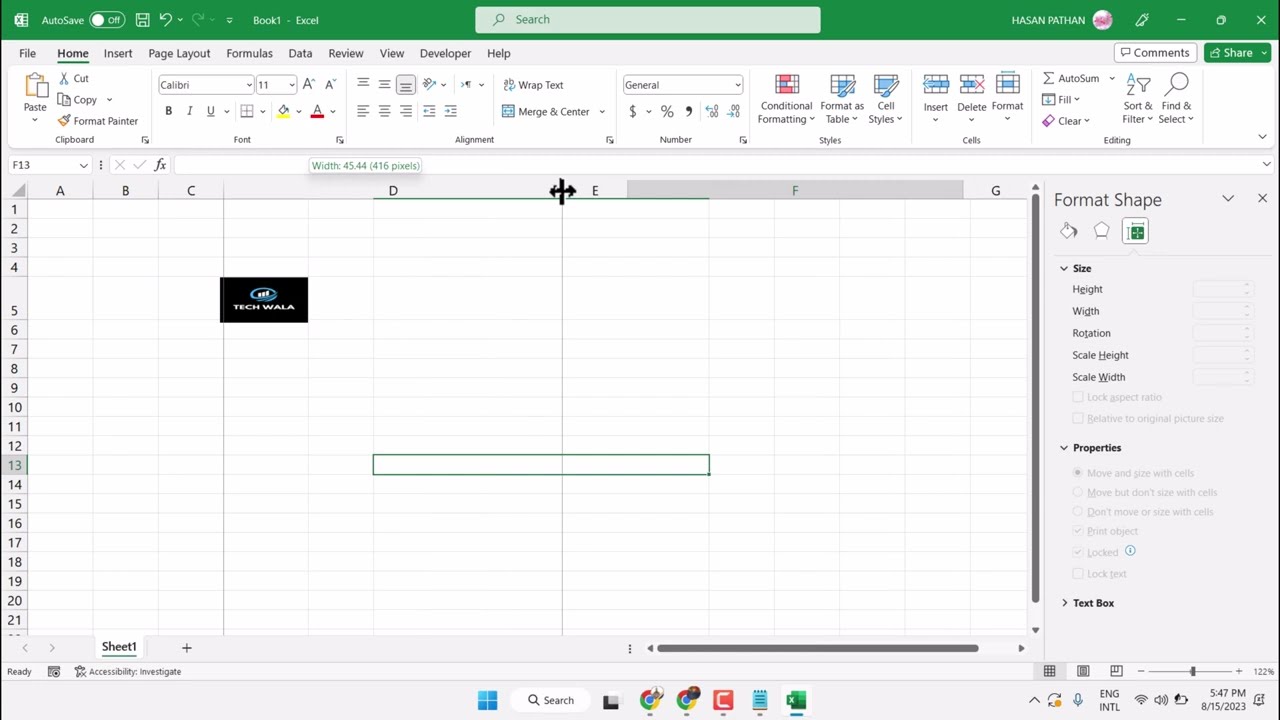 How to Insert and Automatically Resize an Image in Microsoft Excel | Adjust Image inside Excel Cell