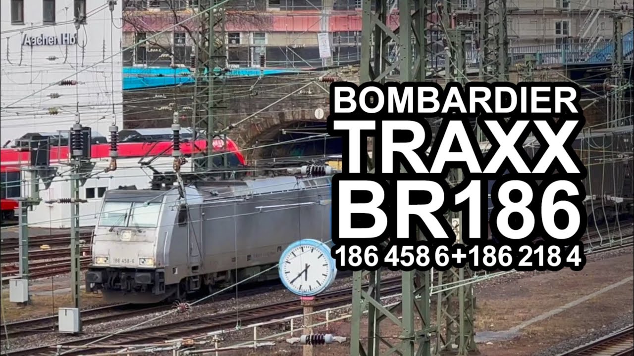 🚋 Railpool Bombardier #TRAXX (BR 186) mit langem Güterzug + 2. TRAXX #Lokomotive am Ende