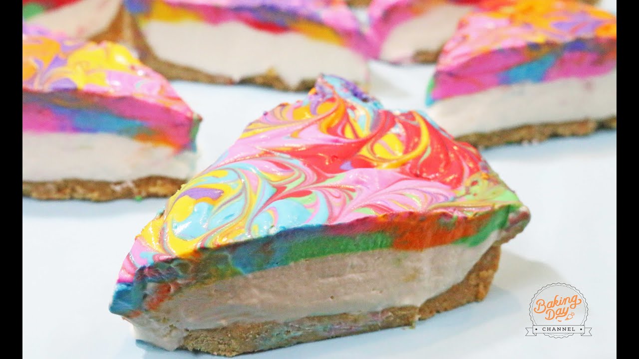 CHEESECAKE DE ARCOÍRIS SIN HORNO - BAKING DAY