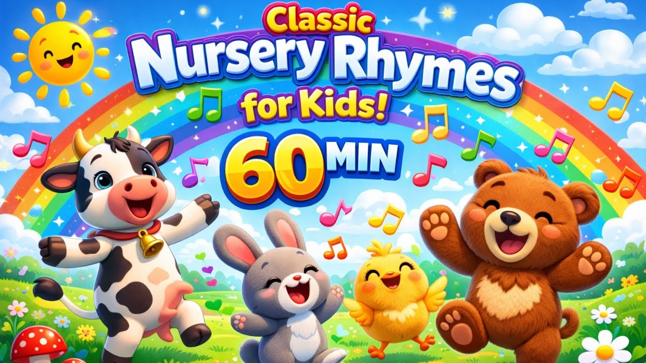 Classic Nursery Rhymes for Kids! | Finger Family + More Baby Joy Nursery Rhymes & Kids Songs 60 MIN