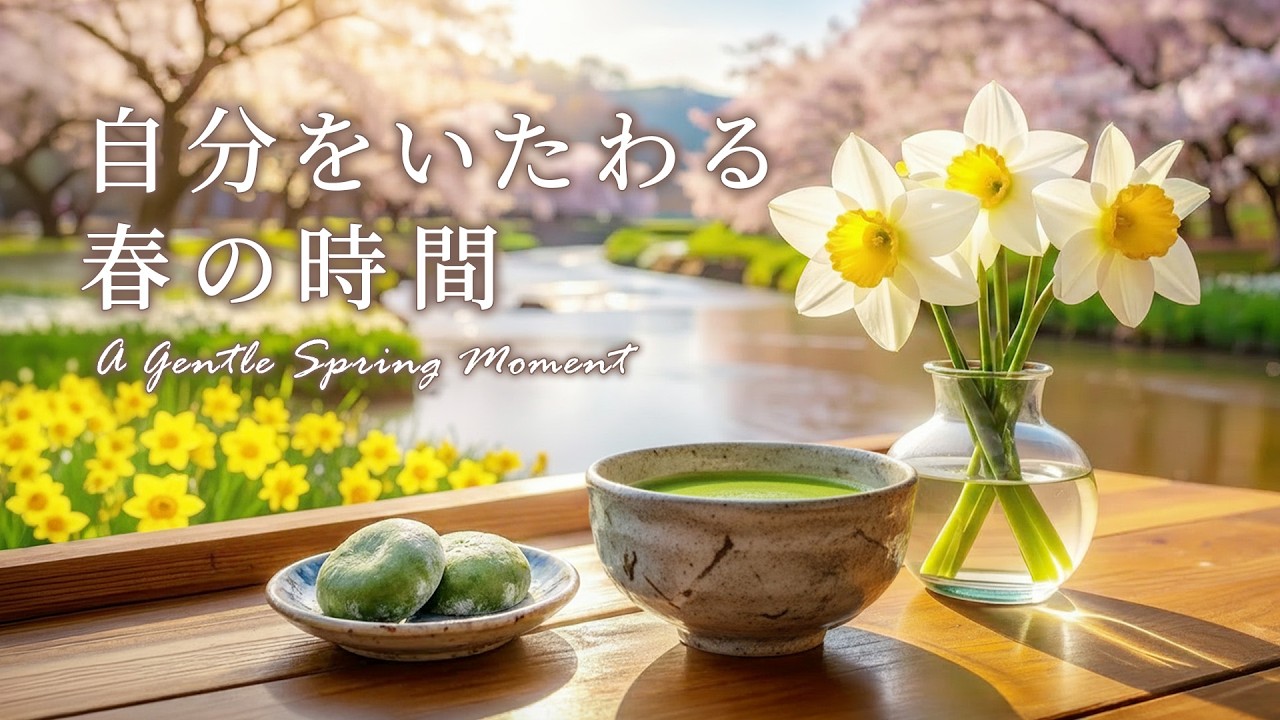【春の癒しカフェ音楽】自分をいたわる和の時間🍵心が満たされ自律神経が整うピアノとアコースティックギターのカフェ音楽｜作業・読書・リラックス #chill #作業用bgm
