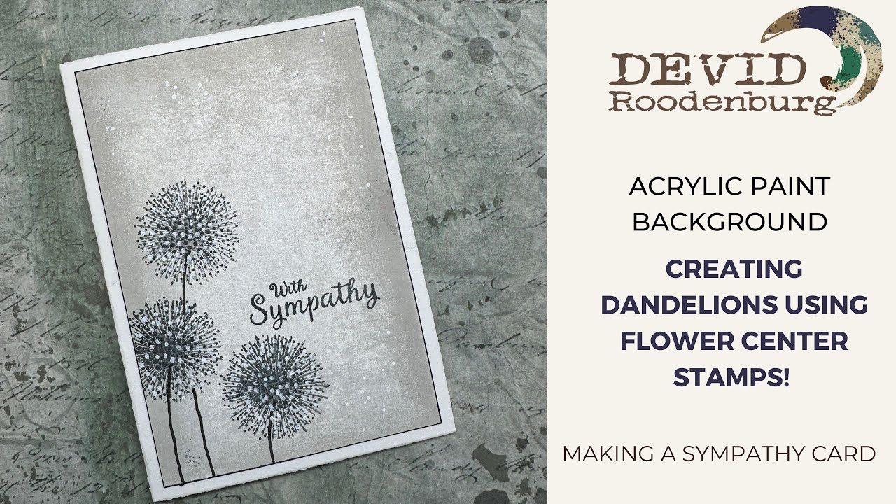 Sympathy card using flower center stamps