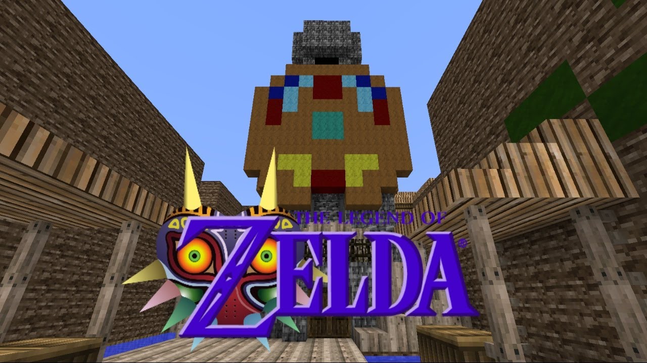 Majoras Mask recreated in minecraft part 1 (Clock town)
