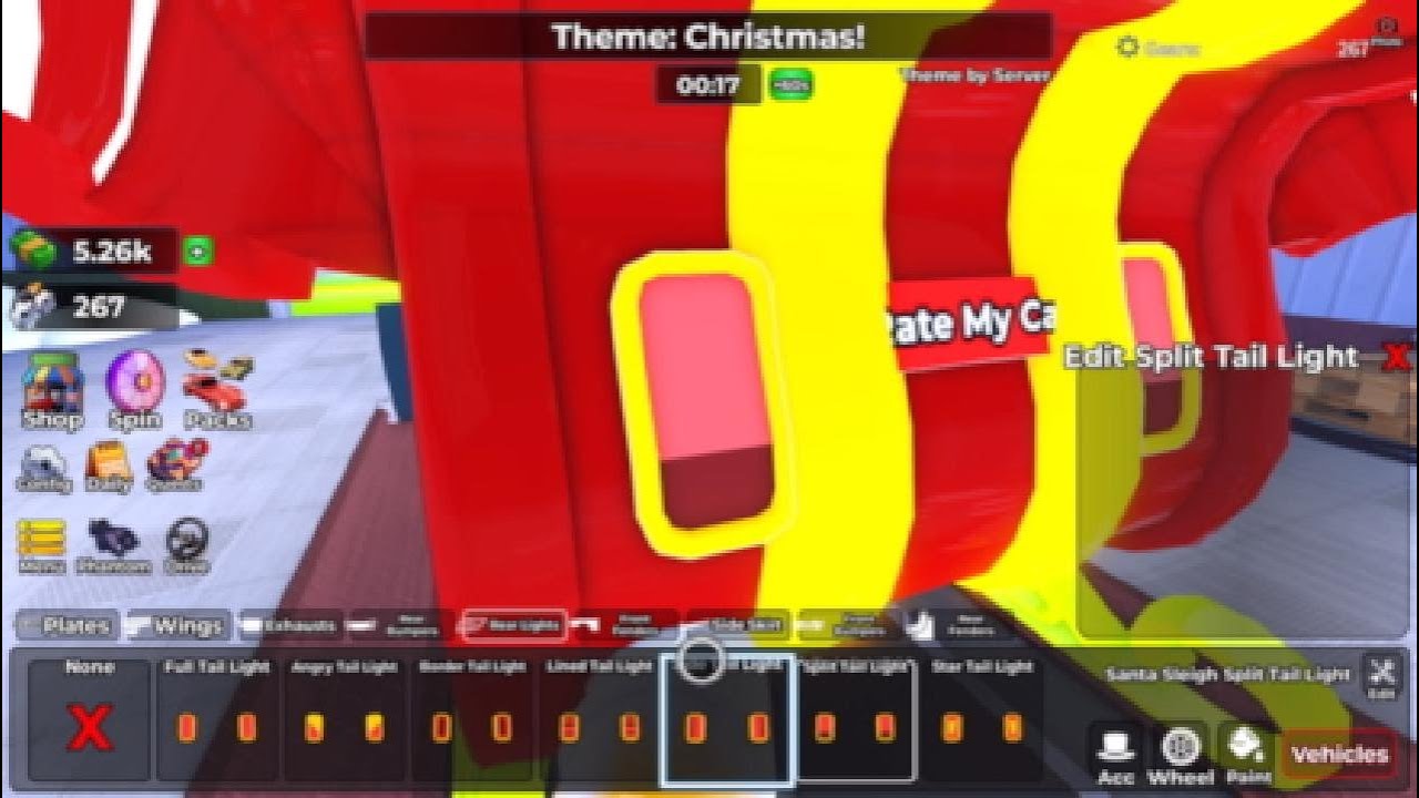 Update santa's sleigh rate my car