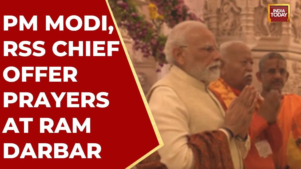 PM Modi, RSS Chief Mohan Bhagwat Offer Prayers at Ram Mandir Ahead Of Dhwajarohan | India Today