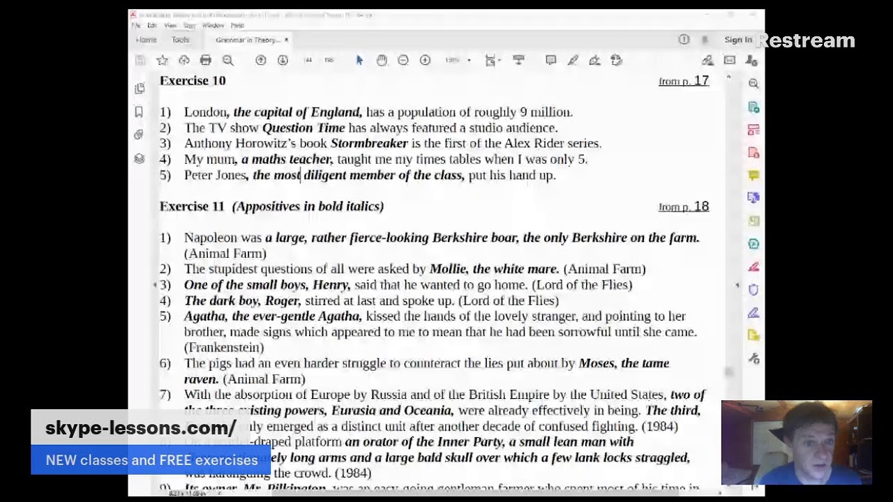 Grammar in Theory and in Practice - Appositives