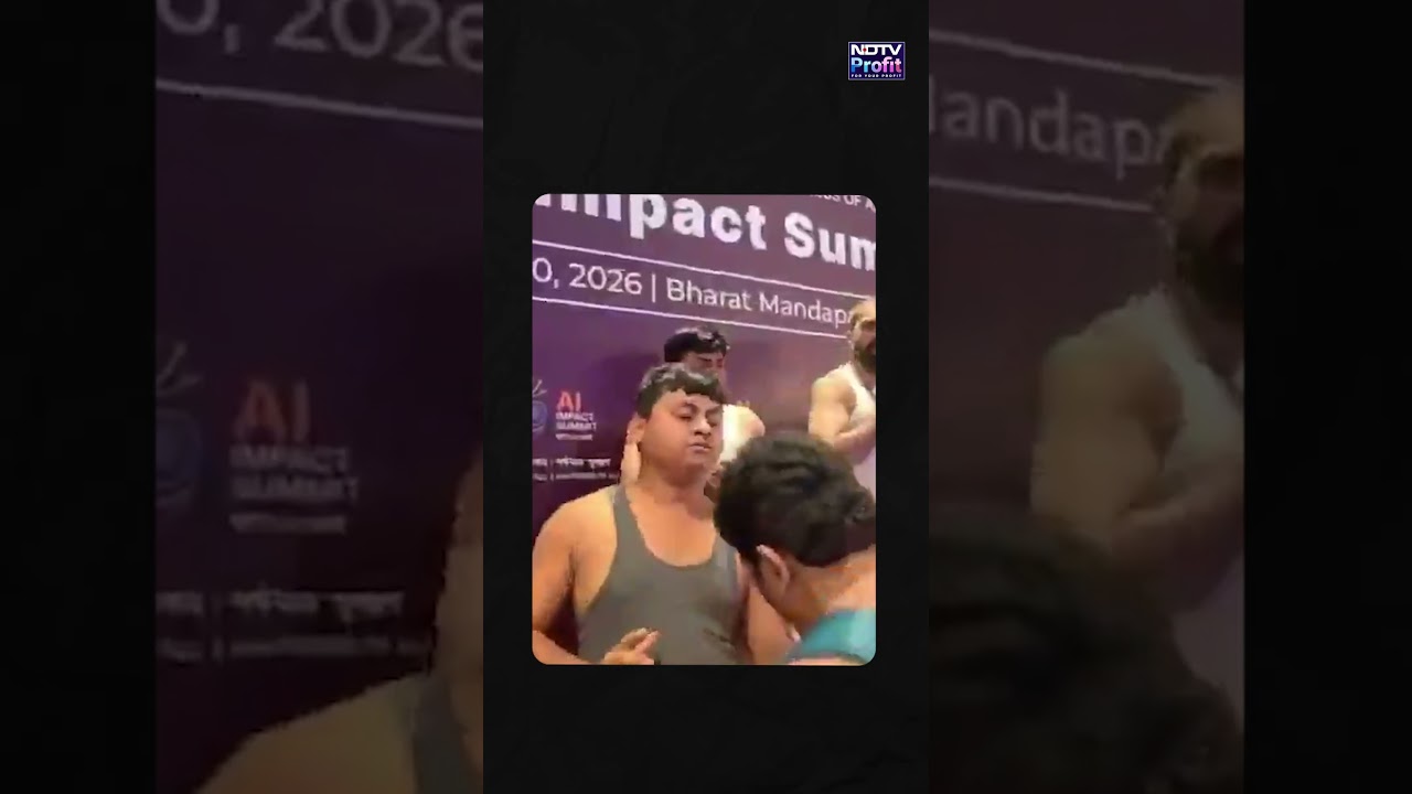 Congress Protesters Storm India AI Summit #shorts #viral
