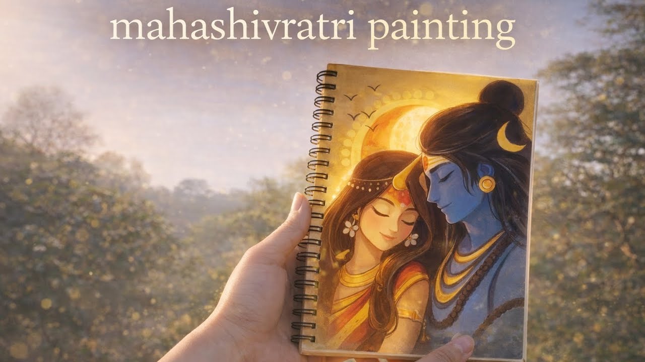 Mahashivratri Special Painting 🎨🕉️ | Divine Shiv Parvati Art | Easy Shivratri Drawing #fyp #viral