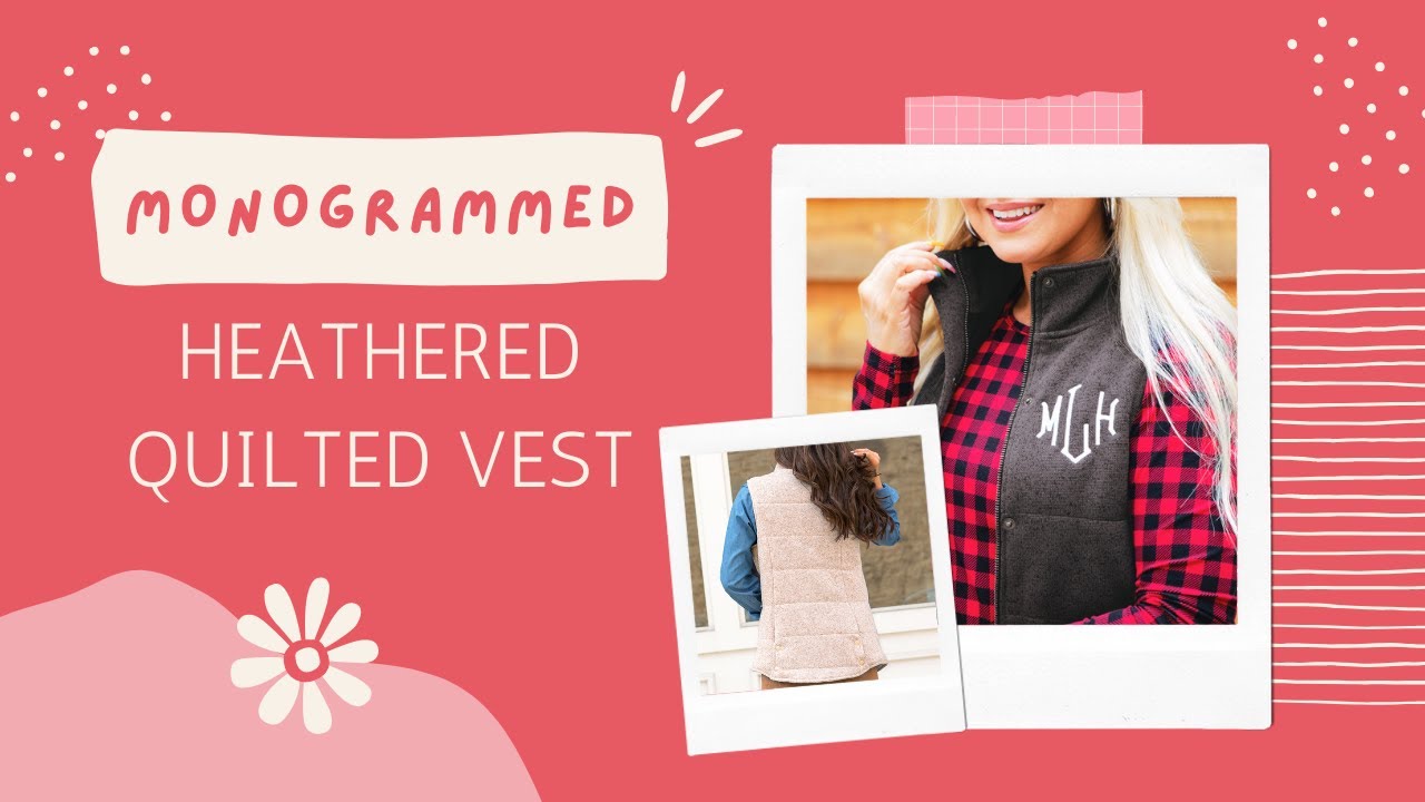 Monogrammed Heathered Vest Square