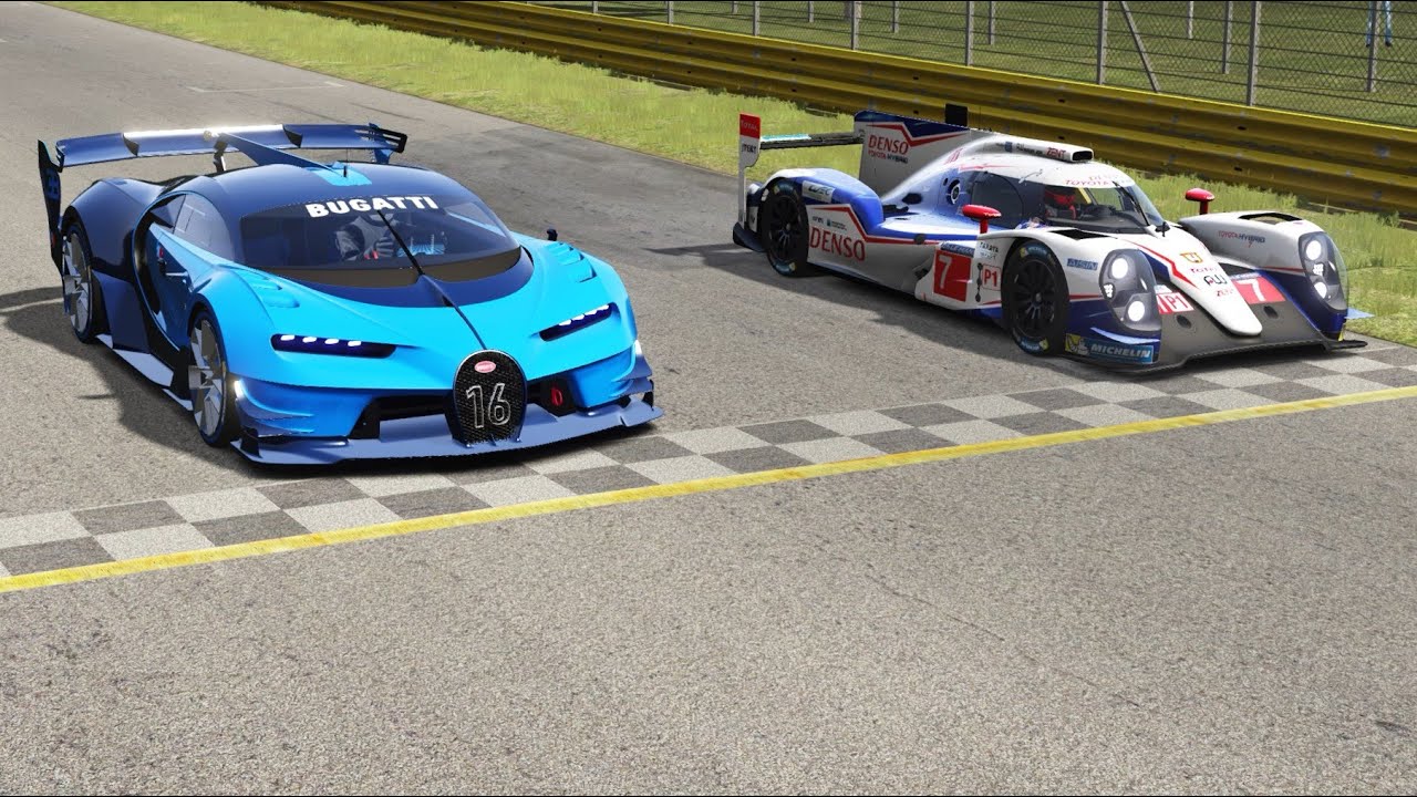 Bugatti Vision GT vs Toyota TS040 Hybrid at Monza Full Course