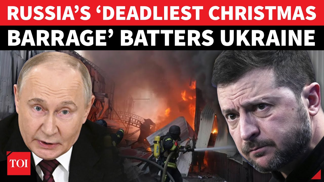 Putin&rsquo;s &lsquo;Xmas Hellfire&rsquo; Pounds Ukraine: 130+ Russian Drones DESTROY Kharkiv Market; Oil Refinery Hit