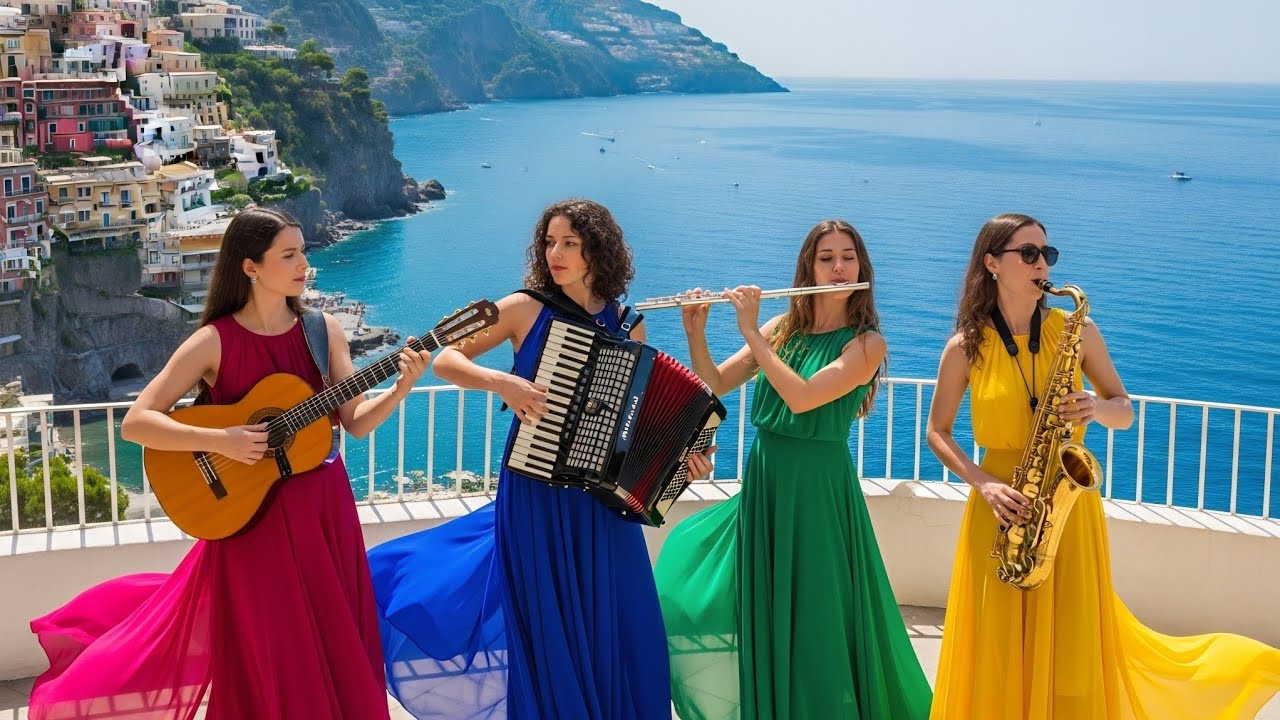 Mediterranean Radiance Fusion | Flamenco Guitar, Accordion, Flute & Saxophone by the Amalfi Coast