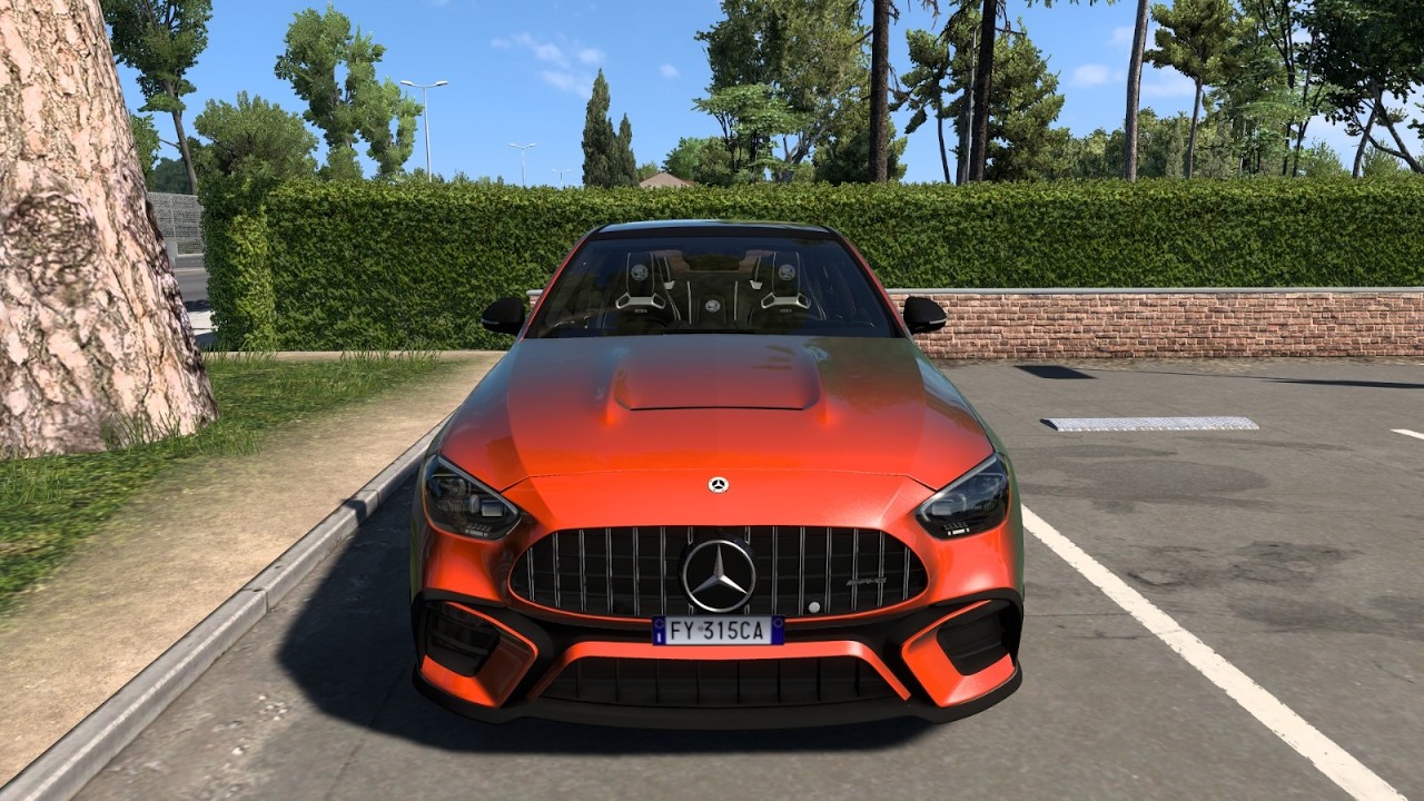 Racing at high speed in a 2024 Mercedes Benz AMG C 43 || Euro Truck Simulator 2
