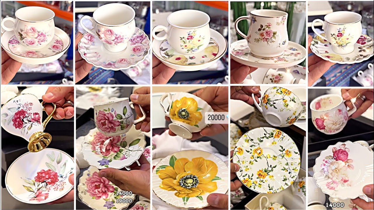 Bone China Tea Cups Collection 2024 with Quantity & Price// Ceramic Tea Cups #cup #vlog 31