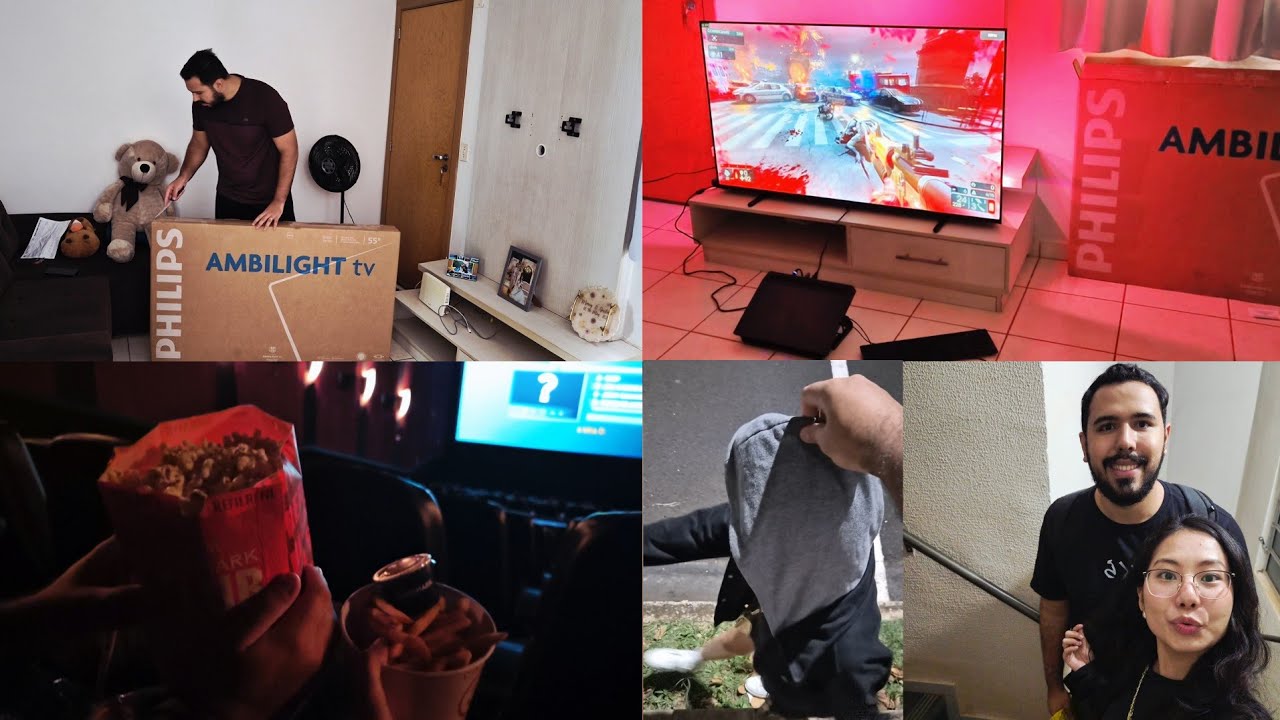 Распаковка нашего нового телевизора Philips Ambilight для просмотра фильмов 🎬 ✨️