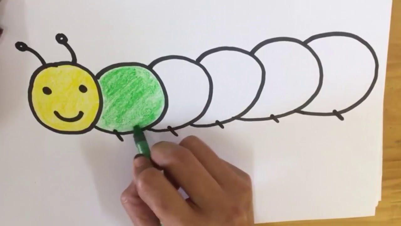 dạy vẽ con sâu